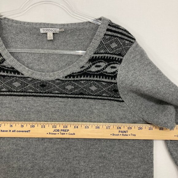 Toad & Co Large Aleutia Crew Neck Long Sleeve Gray Lambs Wool Pullover Sweater - Picture 8 of 12